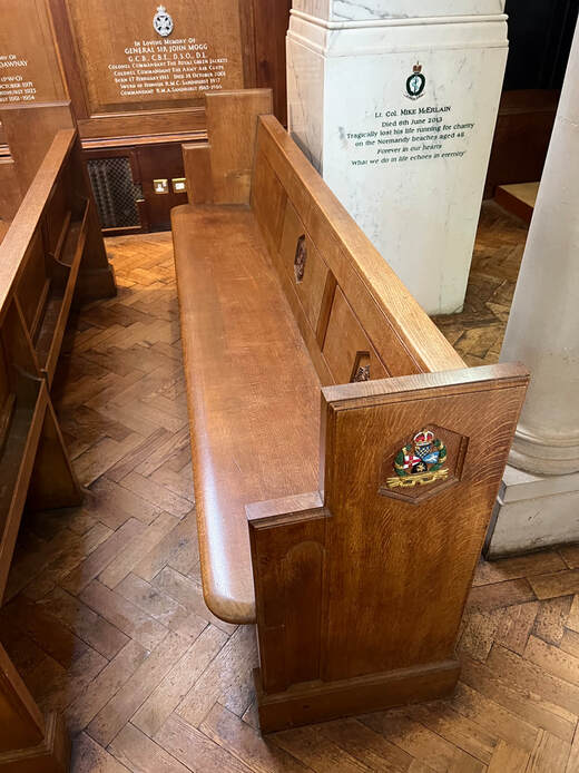 There is further a pew dedicated to the unit, the first pew as you enter the Chapel. 